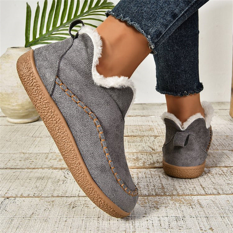 Chloe | Cozy Slip-On Moccasin Winter Boots – Plush Warmth and Effortless Comfort