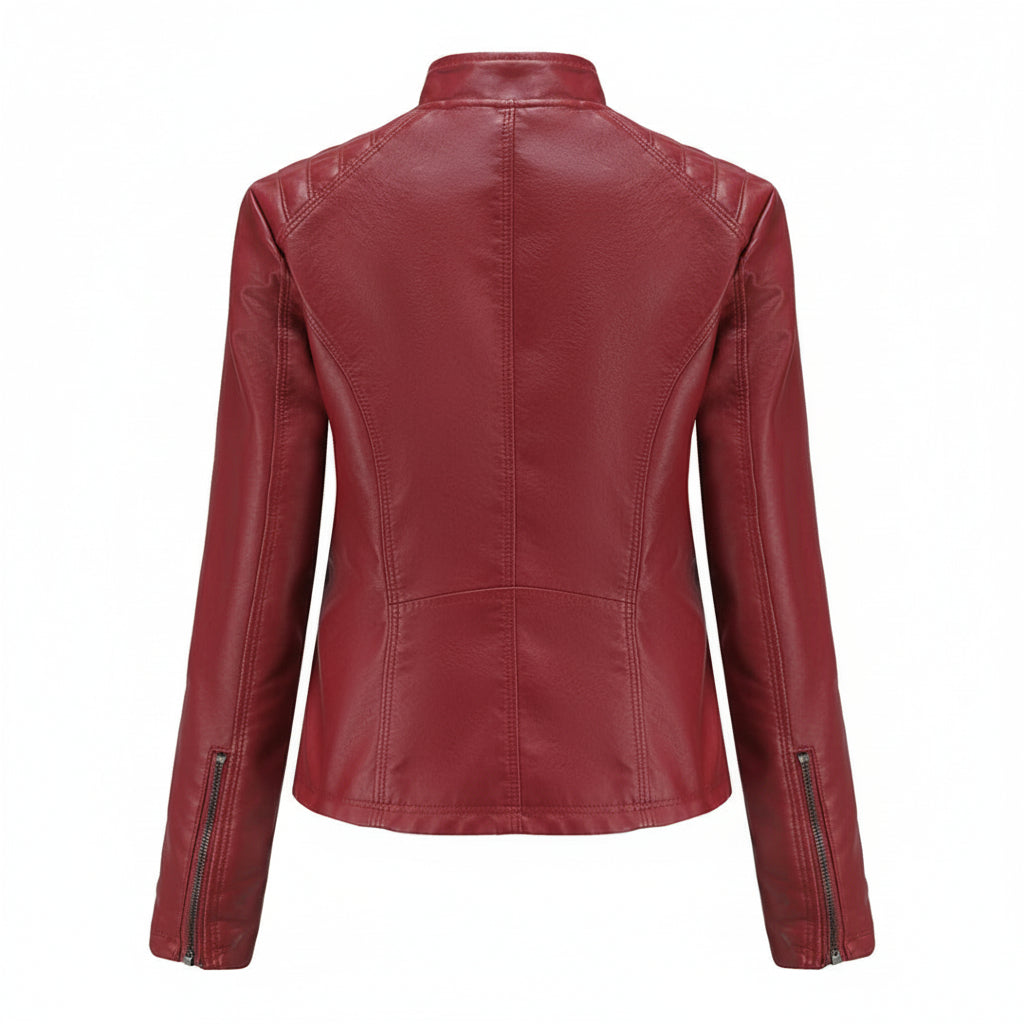 Heather | Classic Zip-Up Biker Jacket – Timeless Style with Modern Edge
