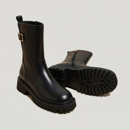 Alice | Spring Chunky Mid-Calf Boots – Trendy Chunky-Sole Style for Everyday Wear