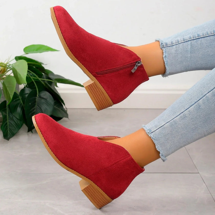 Camille | Leopard-Print Ankle Boots with Zipper – Chic, Easy-On Style