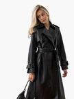 Eleanor | Elegant Long Belted Double-Breasted Trench Coat