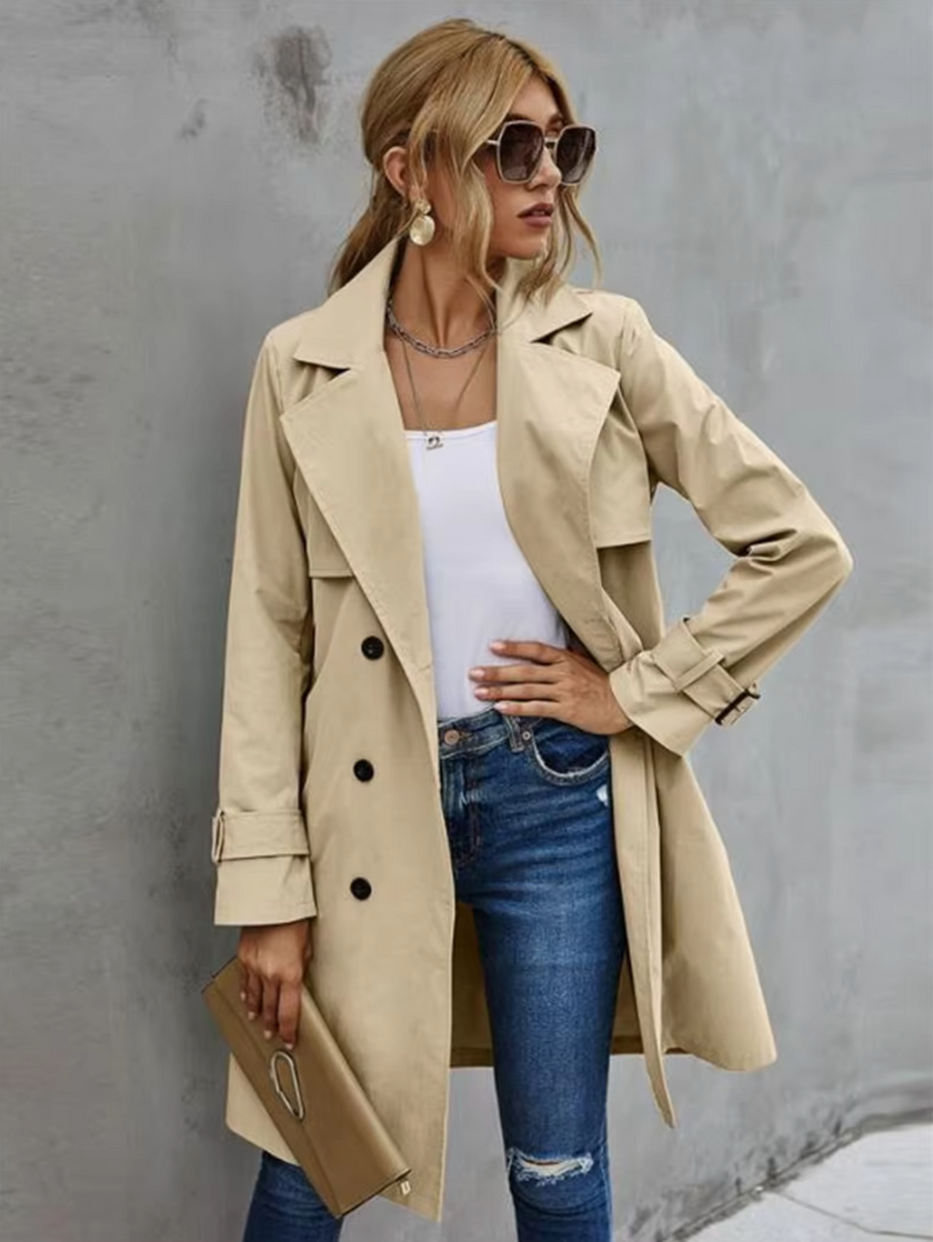 Beatrice | Chic Double-Breasted Belted Trench Coat