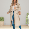 Charlie | Elegant Double-Breasted Long Trench Coat