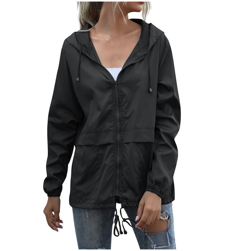 Nicole | Casual Hooded Zip-Up Windbreaker Jacket – Lightweight Everyday Essential