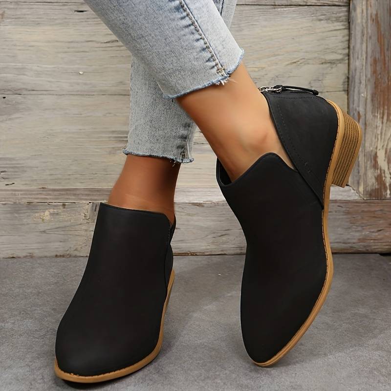 Caroline | Casual Low-Heel Slip-On Boots - Effortless Everyday Style