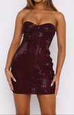 Charlotte | Strapless Party Mini Dress with Show-Stopping Shine