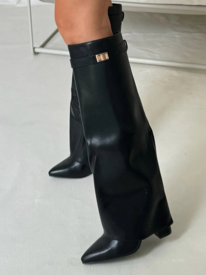Daisy | Winter Zip-Up Slouchy High Heel Boots - Cozy, Chic Cold-Weather Style