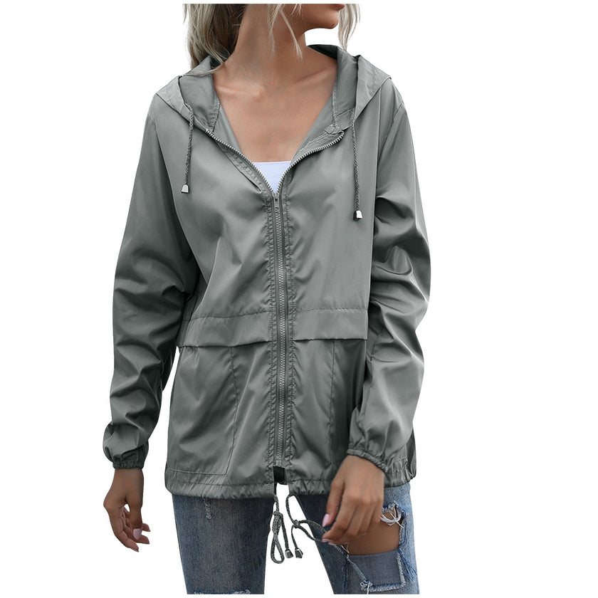 Nicole | Casual Hooded Zip-Up Windbreaker Jacket – Lightweight Everyday Essential