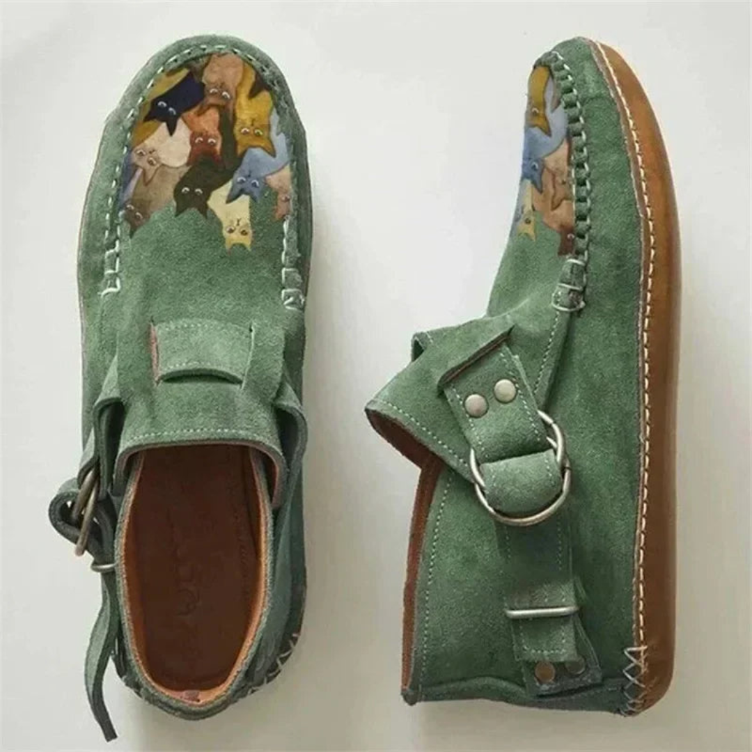 Danielle | Casual Slip-On Shoes with Cat Print – Effortless Everyday Comfort