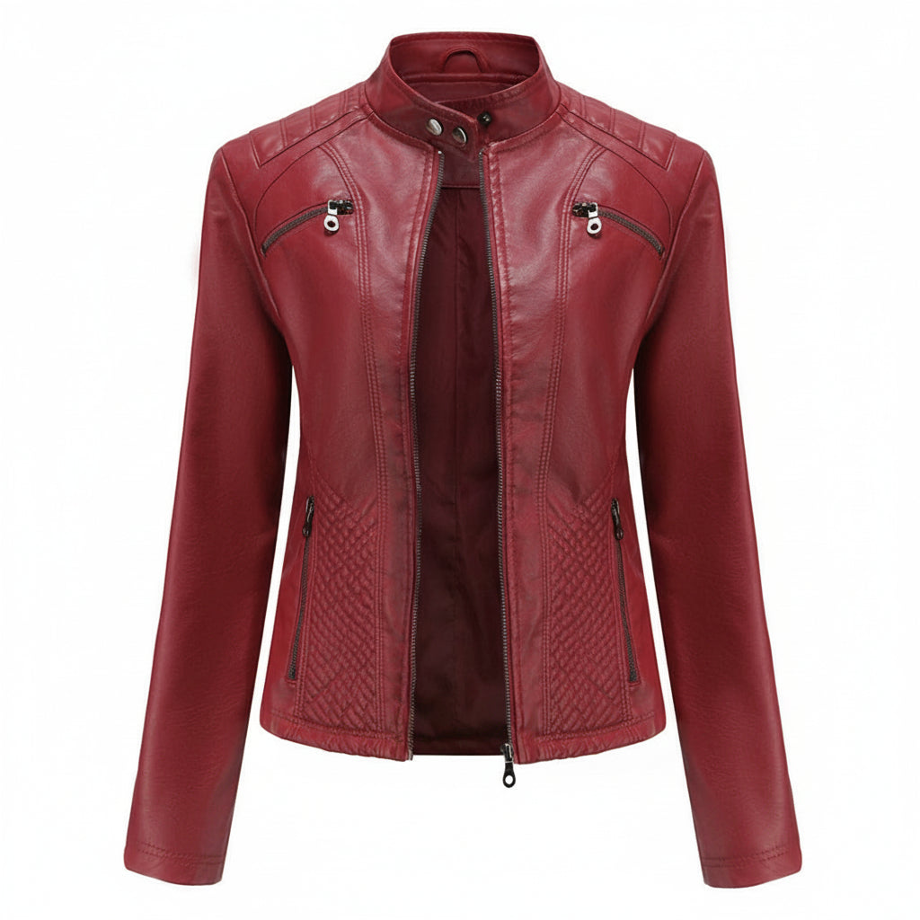 Heather | Classic Zip-Up Biker Jacket – Timeless Style with Modern Edge