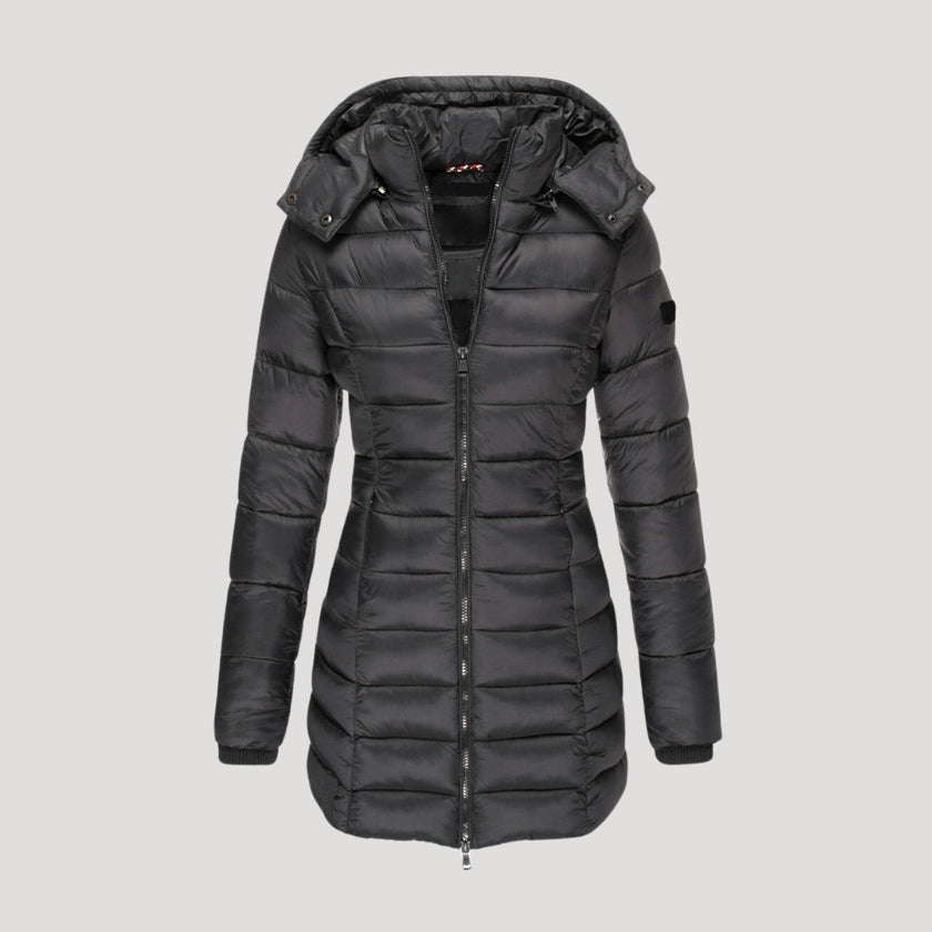 Bella | Hooded Long Puffer Coat for Winter Weather
