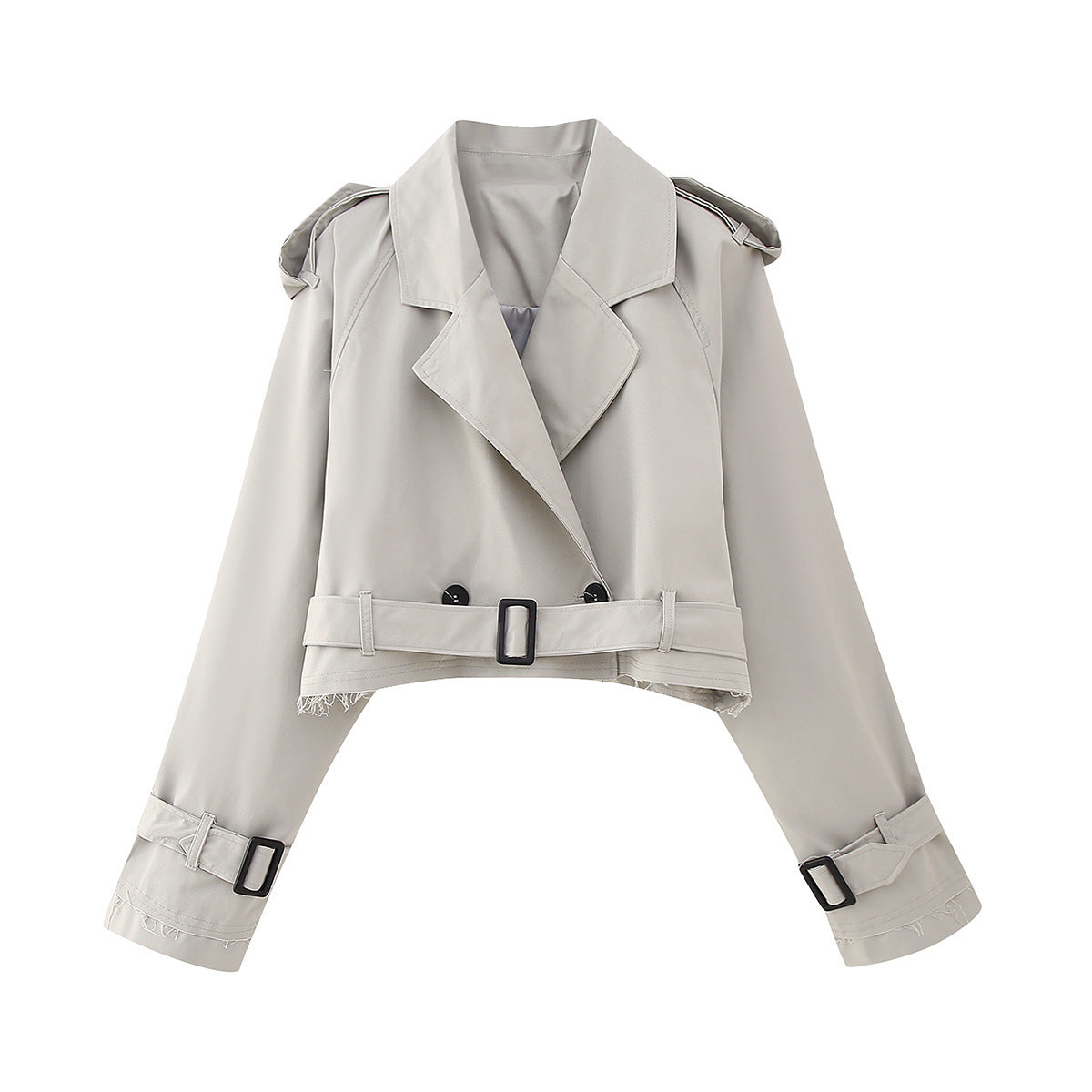 Charlotte | Chic Short Double-Breasted Trench Coat
