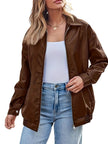 Rose | Classic Oversized Leather Bomber Jacket