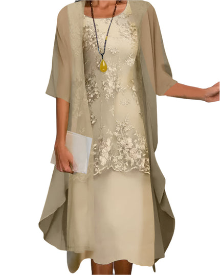 Ivy | Flowing Sheer-Sleeve Midi Dress