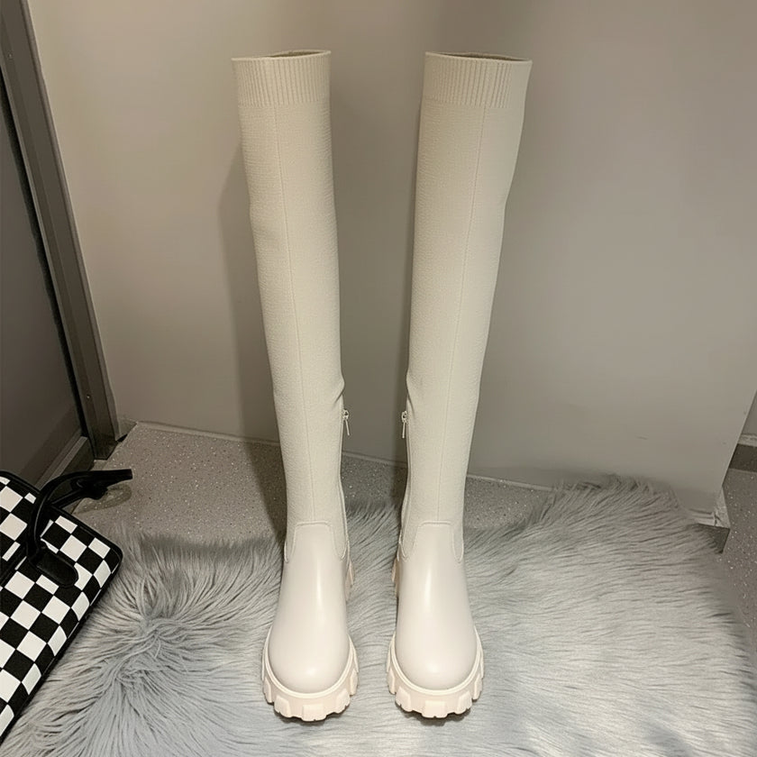 Amelia | Knee-High Boots with a Bold Chunky Sole