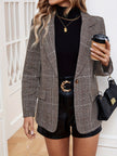 Danielle | Plaid Button-Front Blazer Jacket with Long Sleeves