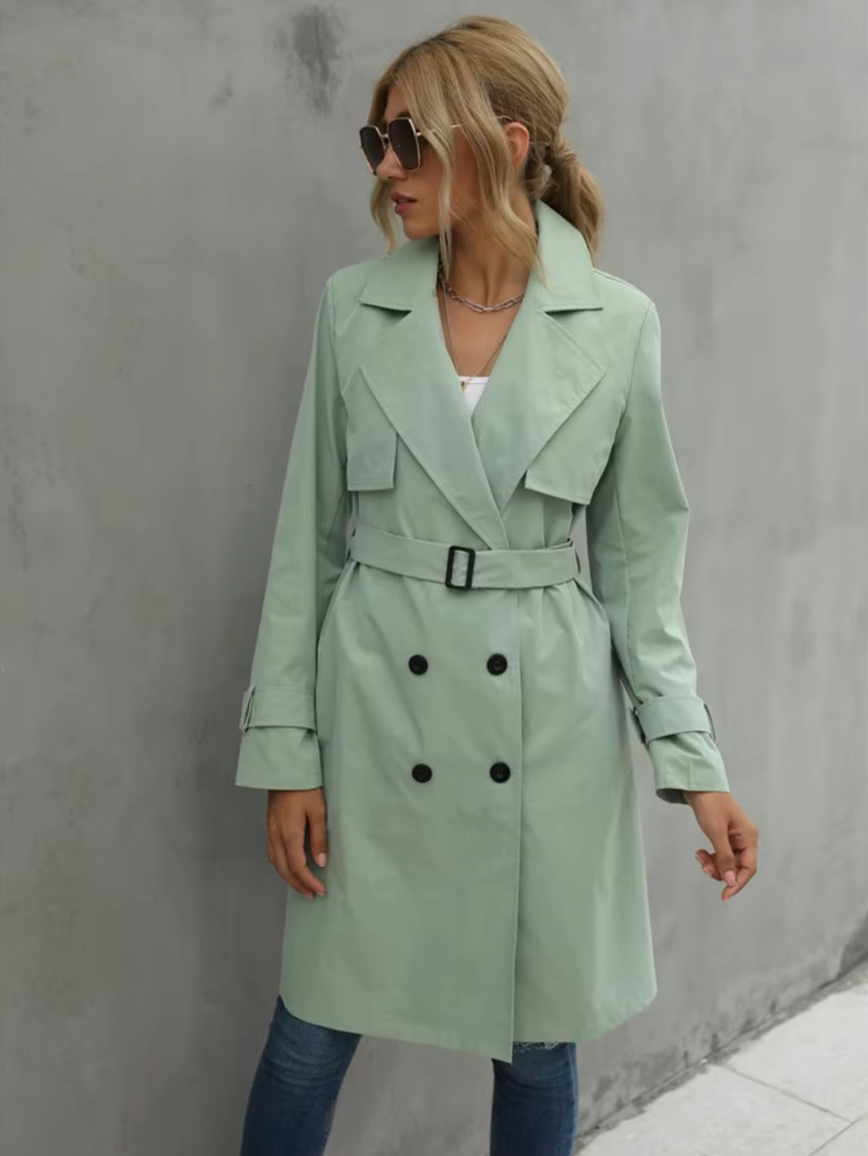 Beatrice | Chic Double-Breasted Belted Trench Coat