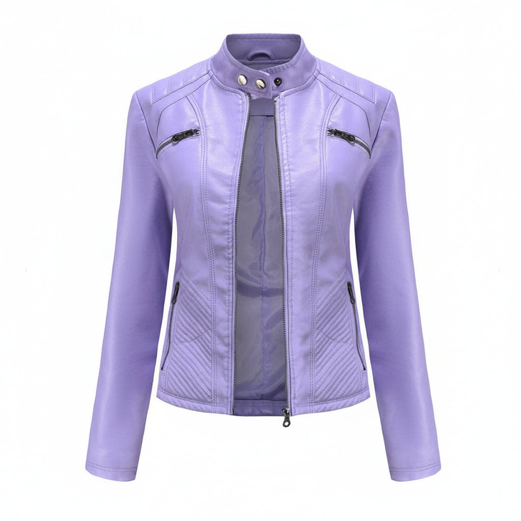 Heather | Classic Zip-Up Biker Jacket – Timeless Style with Modern Edge