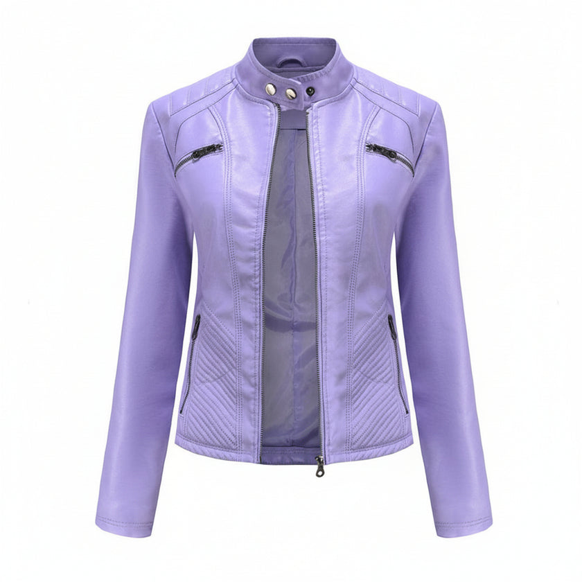 Heather | Classic Zip-Up Biker Jacket – Timeless Style with Modern Edge