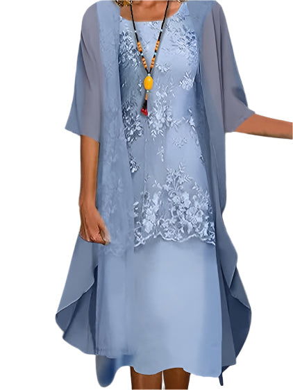 Ivy | Flowing Sheer-Sleeve Midi Dress