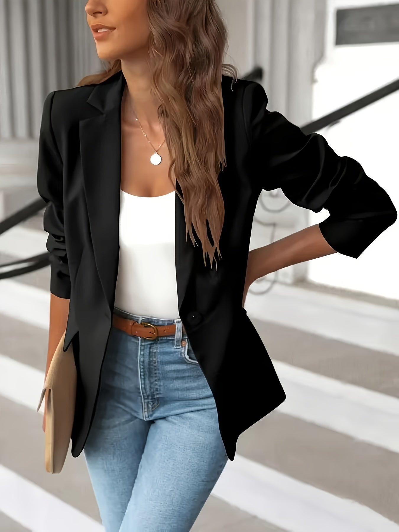 Bella | Office Blazer - Sleek Single-Button Casual Style