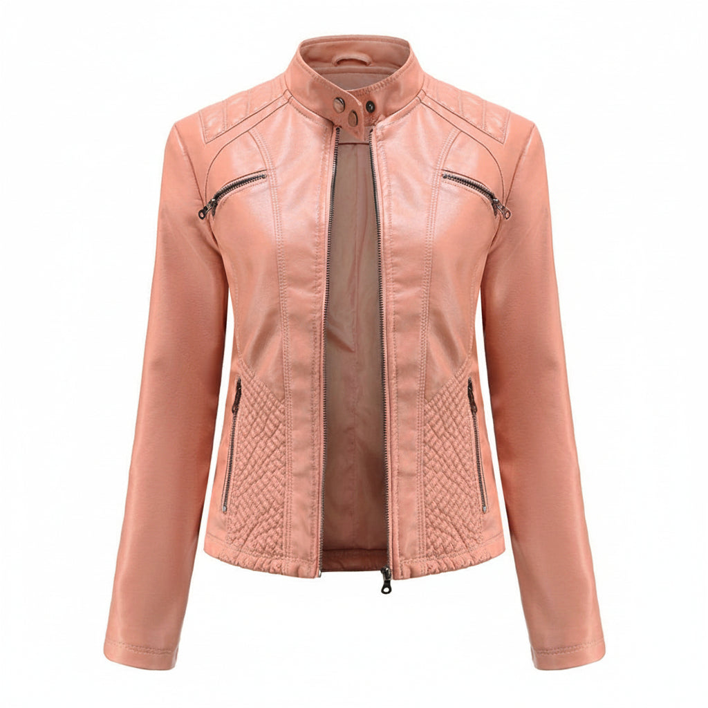 Heather | Classic Zip-Up Biker Jacket – Timeless Style with Modern Edge