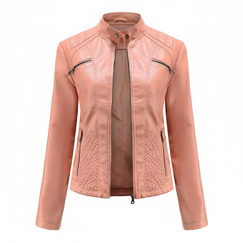 Heather | Classic Zip-Up Biker Jacket – Timeless Style with Modern Edge