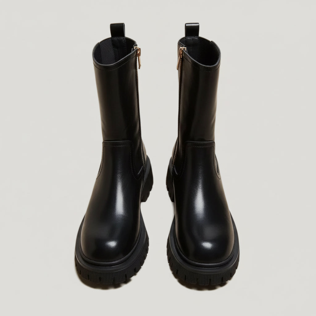 Alice | Spring Chunky Mid-Calf Boots – Trendy Chunky-Sole Style for Everyday Wear