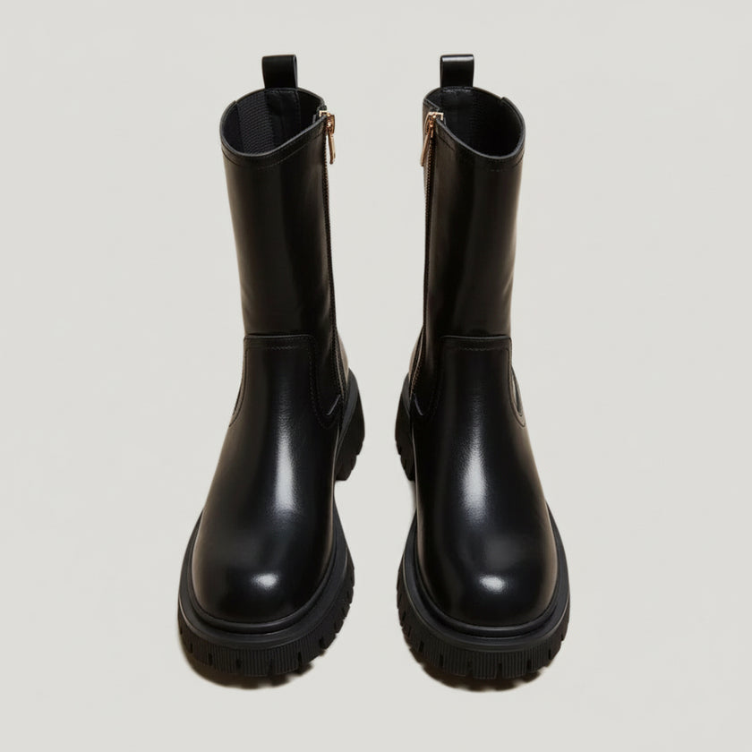 Alice | Spring Chunky Mid-Calf Boots – Trendy Chunky-Sole Style for Everyday Wear