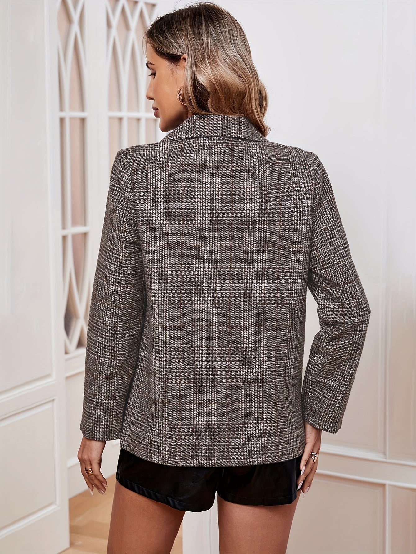 Danielle | Plaid Button-Front Blazer Jacket with Long Sleeves