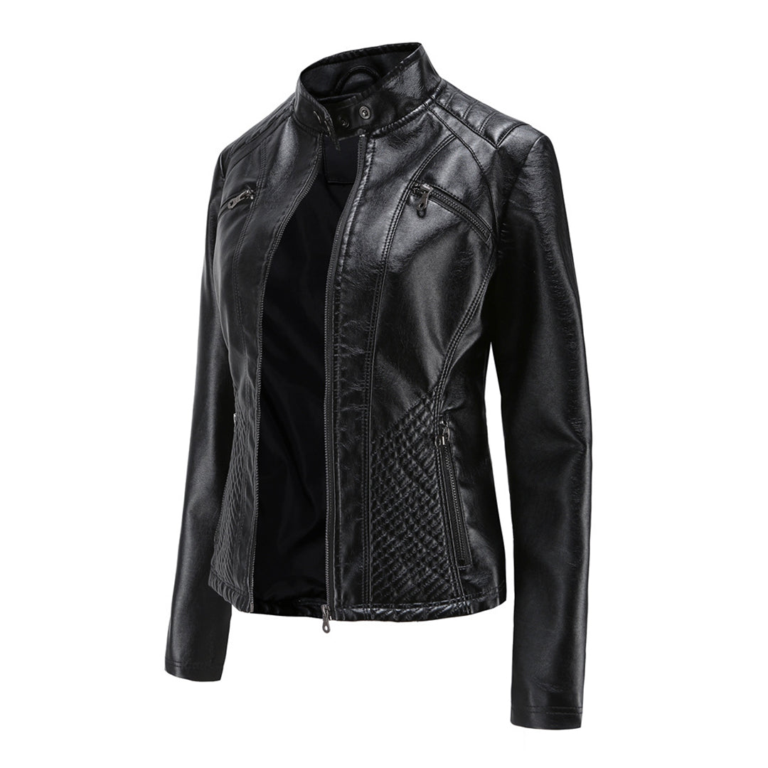 Heather | Classic Zip-Up Biker Jacket – Timeless Style with Modern Edge