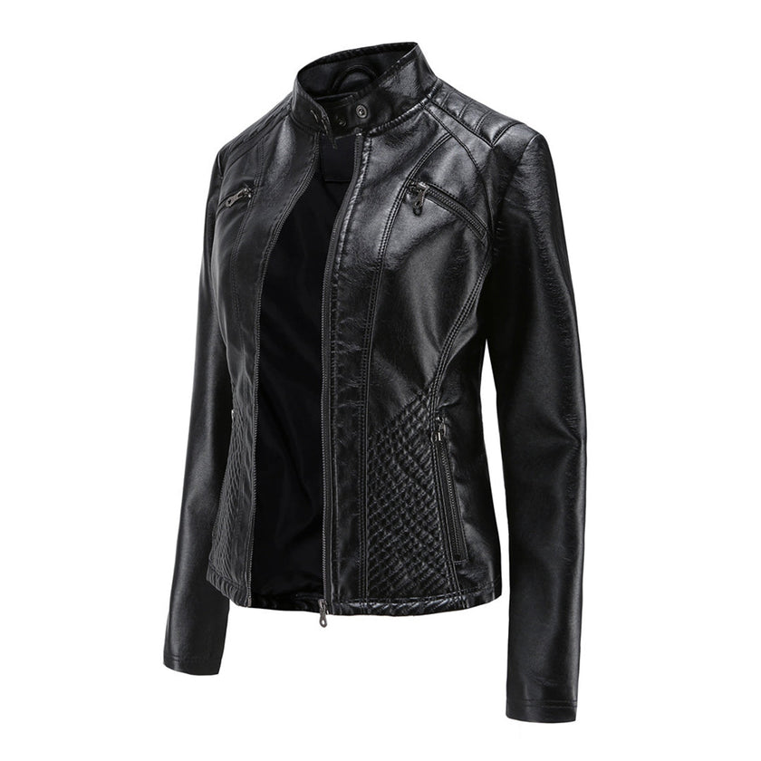 Heather | Classic Zip-Up Biker Jacket – Timeless Style with Modern Edge