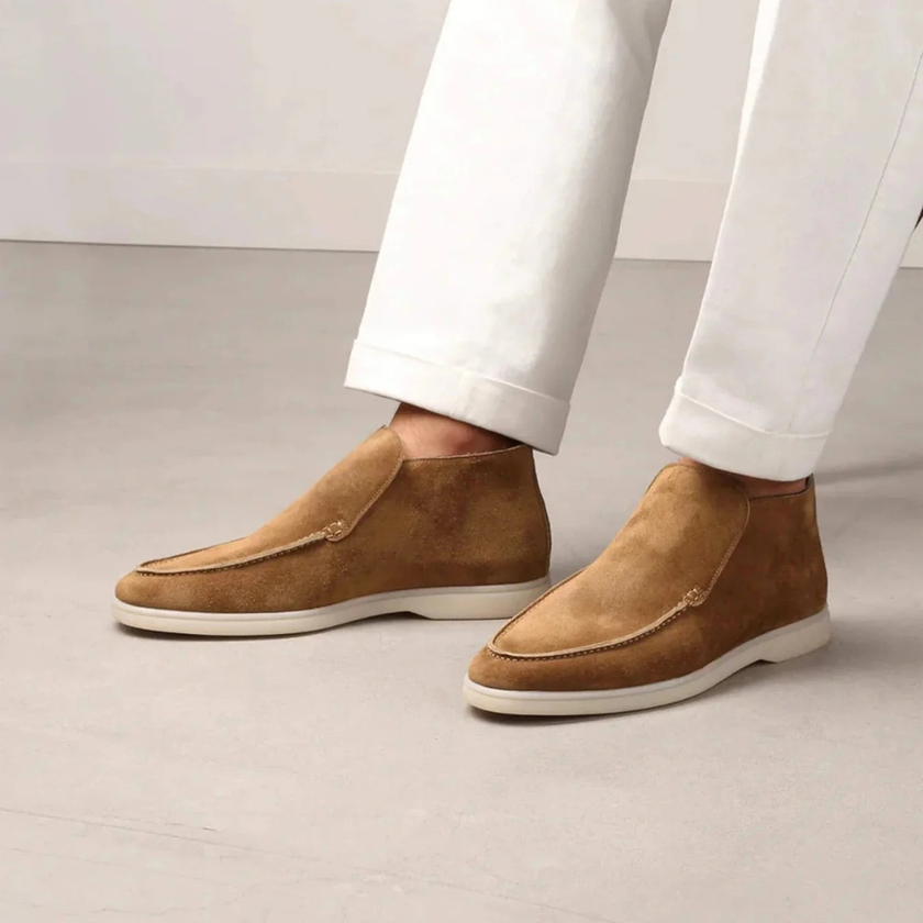 Classic Suede Ankle Boots | Slip-On Design with Moccasin Stitching | Versatile Footwear for Any Occasion