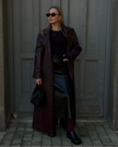 Ava | Winter Leather Maxi Trench Coat – Luxe Leather, Full-Length Warmth for Winter