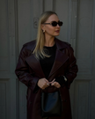 Ava | Winter Leather Maxi Trench Coat – Luxe Leather, Full-Length Warmth for Winter
