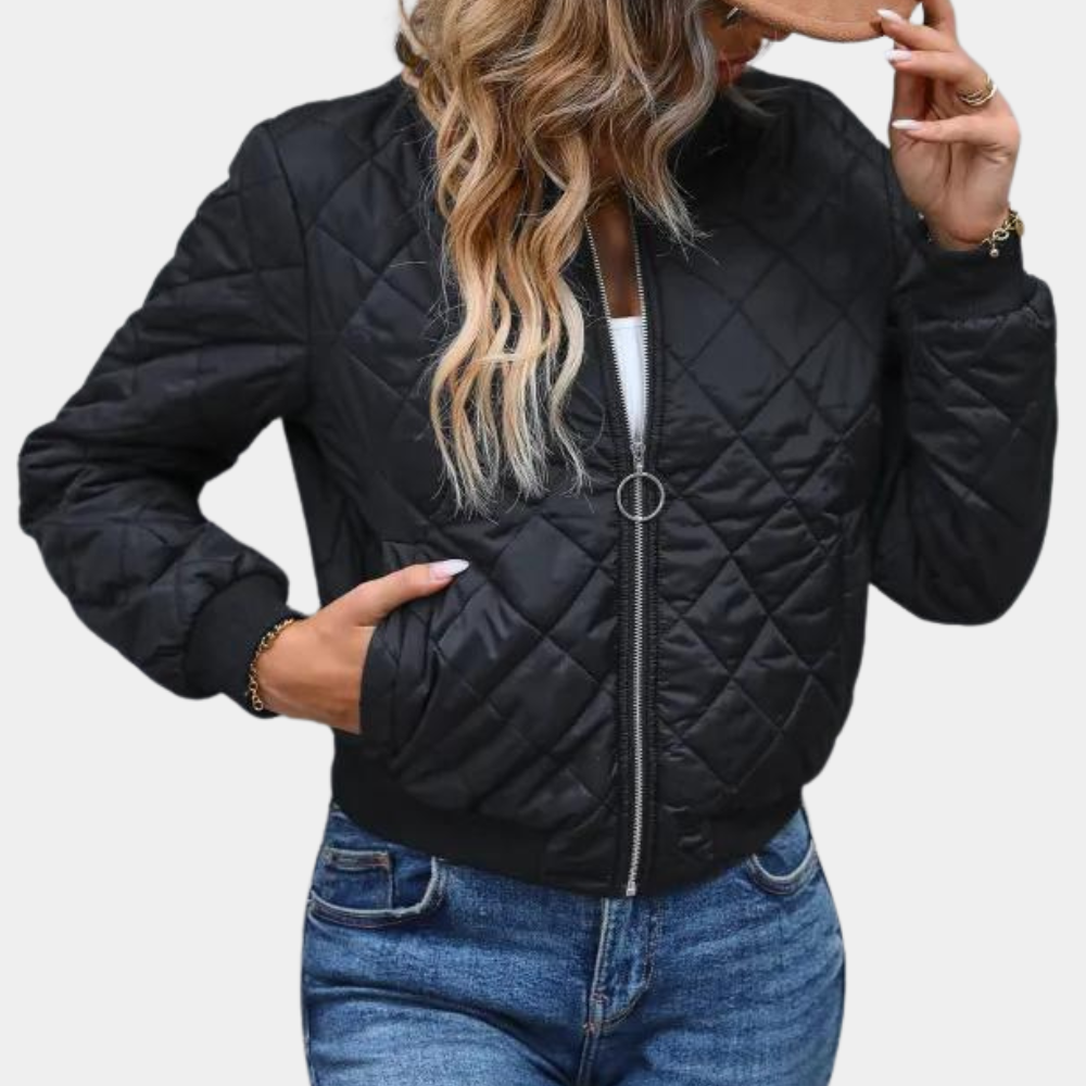 Peyton | Quilted Zip-Up Bomber Jacket - Chic, Cozy Outerwear