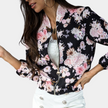 Ruby | Elegant Floral Pattern Zip-Up Jacket