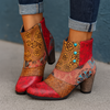 Ella | Floral-Patterned Heeled Boots - Chic Floral-Print Style
