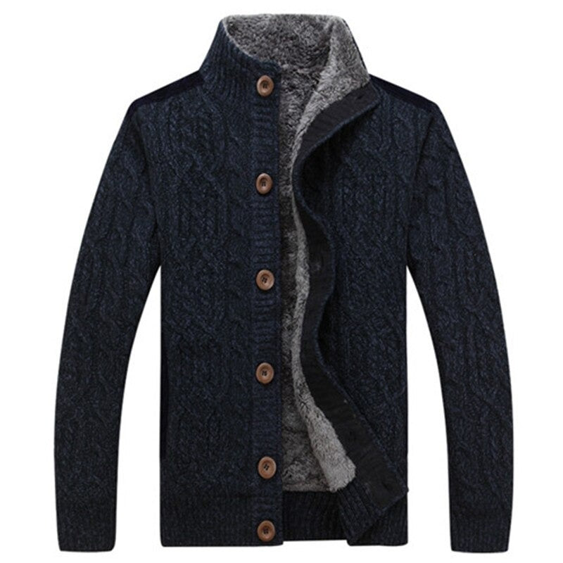 Classic Collection | Men's Black Cardigan with Plush-Lined Warmth | Versatile Layering for Year-Round Comfort 3