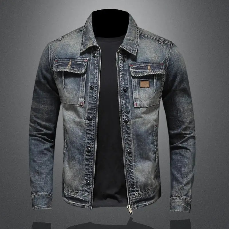 Classic Denim Jacket | Mens Denim Jacket with Textured Finish | Versatile Layer for All Seasons 0