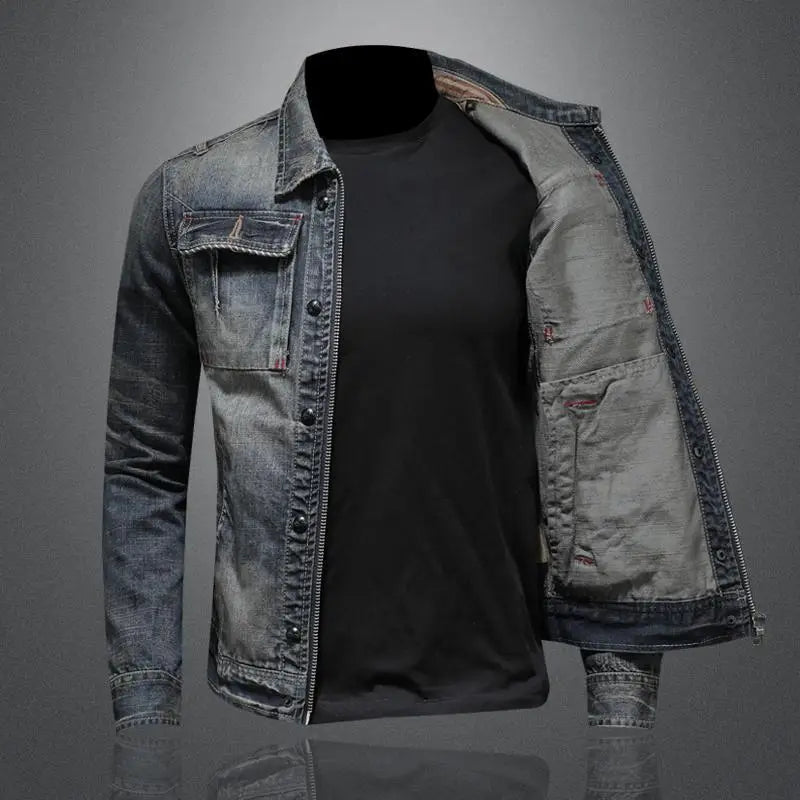 Classic Denim Jacket | Mens Denim Jacket with Textured Finish | Versatile Layer for All Seasons 1