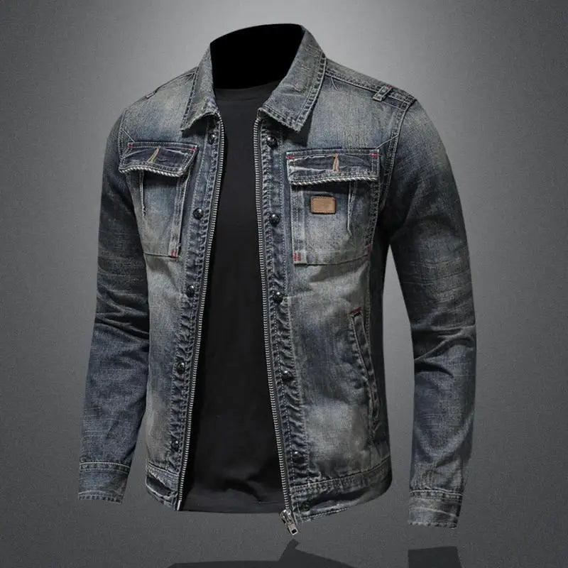 Classic Denim Jacket | Mens Denim Jacket with Textured Finish | Versatile Layer for All Seasons 2