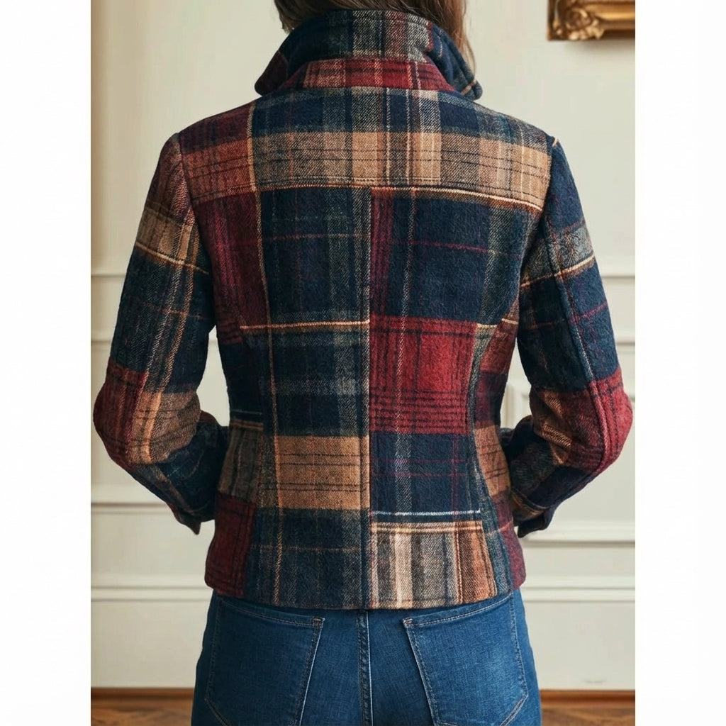 Classic Plaid Women's Jacket with Tailored Fit | Elegant Layer for Everyday Style 1