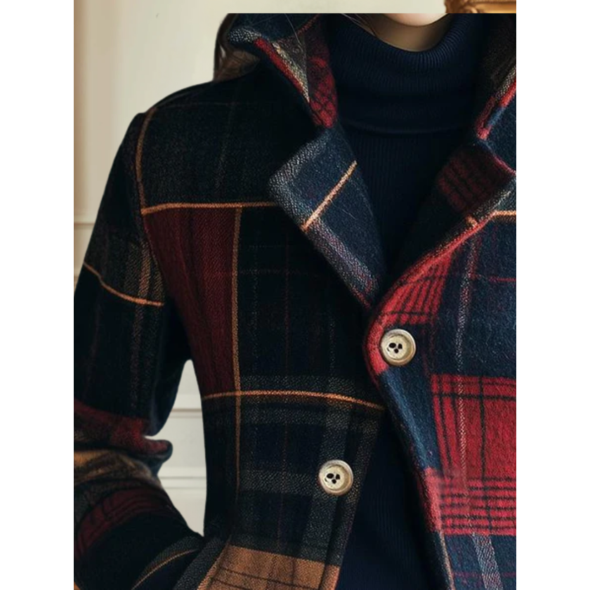 Classic Plaid Women's Jacket with Tailored Fit | Elegant Layer for Everyday Style 2