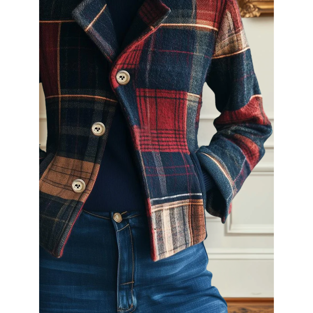 Classic Plaid Women's Jacket with Tailored Fit | Elegant Layer for Everyday Style 3