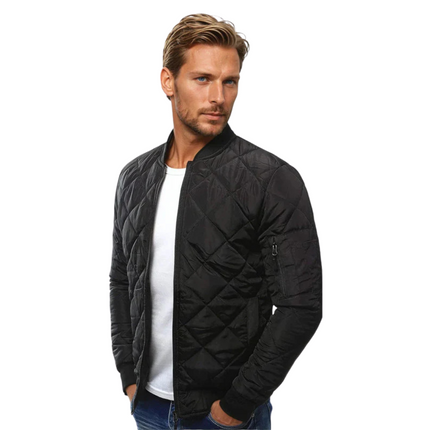 Classic Quilted Bomber Jacket for Men with Ribbed Cuffs | Stylish and Versatile Outerwear 1