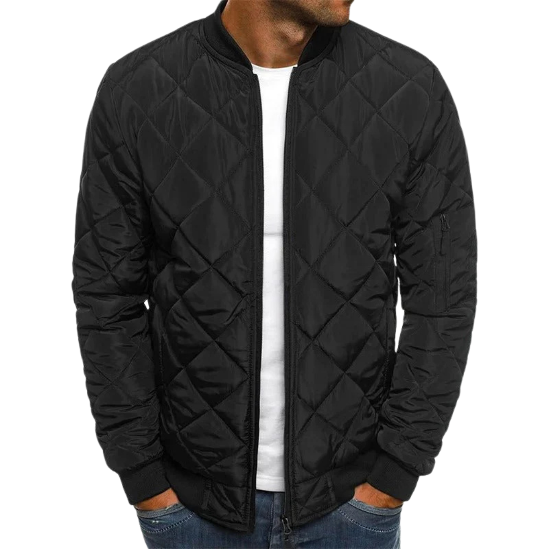 Classic Quilted Bomber Jacket for Men with Ribbed Cuffs | Stylish and Versatile Outerwear 3