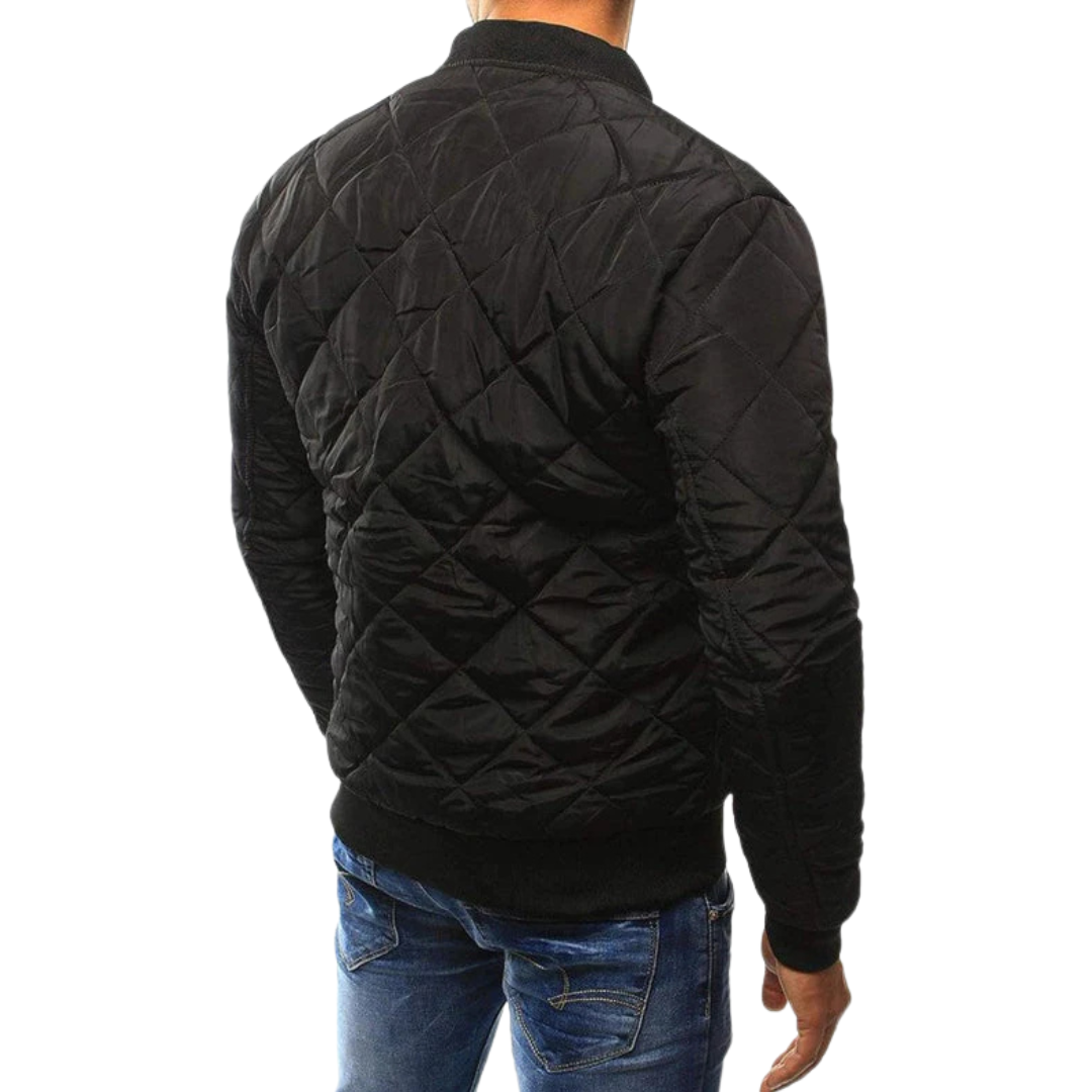 Classic Quilted Bomber Jacket for Men with Ribbed Cuffs | Stylish and Versatile Outerwear 4
