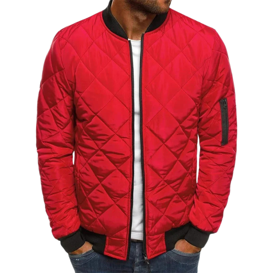 Classic Quilted Bomber Jacket for Men with Ribbed Cuffs | Stylish and Versatile Outerwear 5