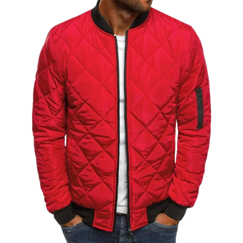 Classic Quilted Bomber Jacket for Men with Ribbed Cuffs | Stylish and Versatile Outerwear 5